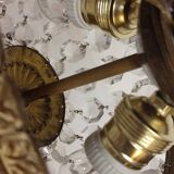 Plafonnier en cristal et laiton. Espagne, années 1950.