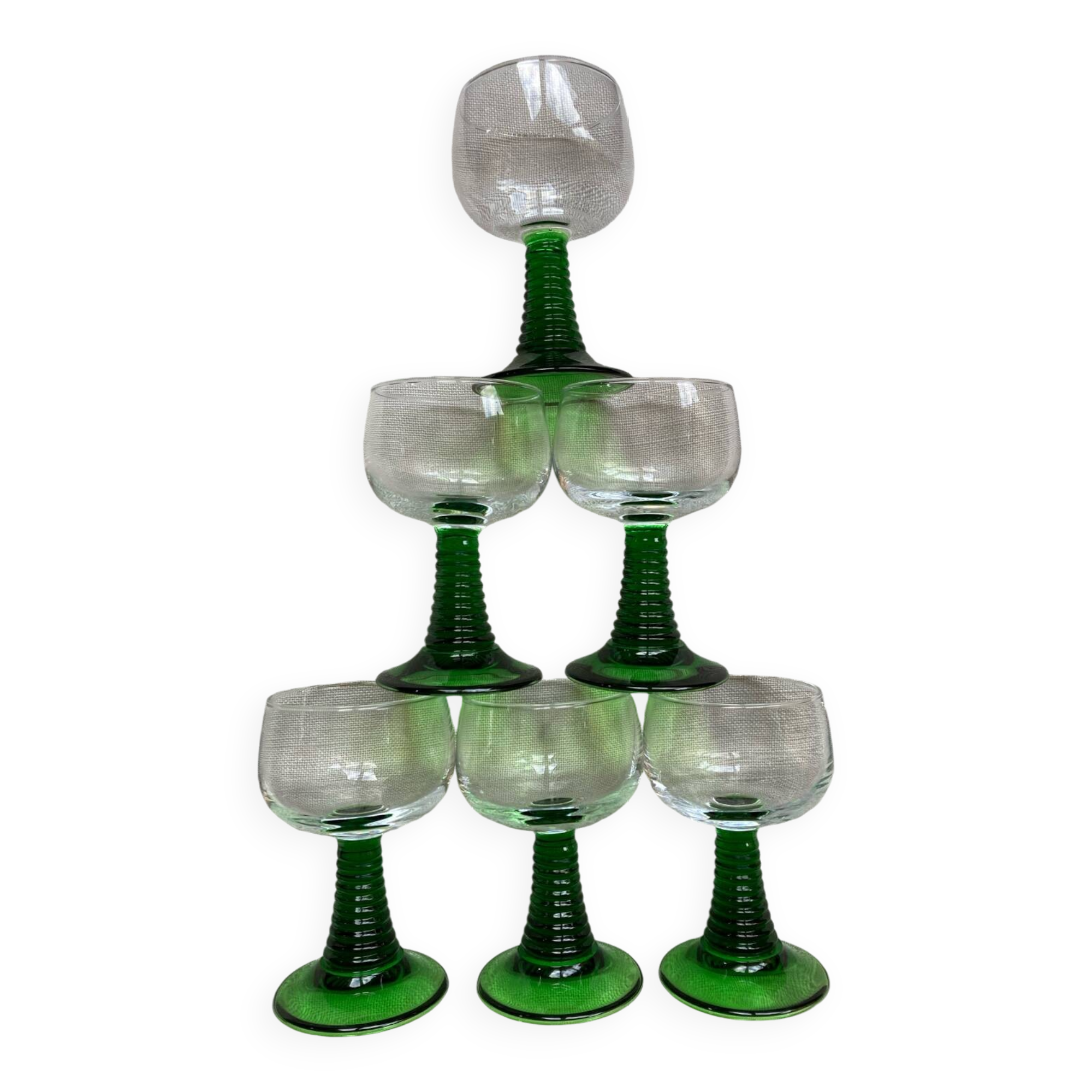Verres à vin blanc Roemer pied vert