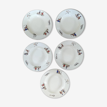 Set of five soup plates from Nimy