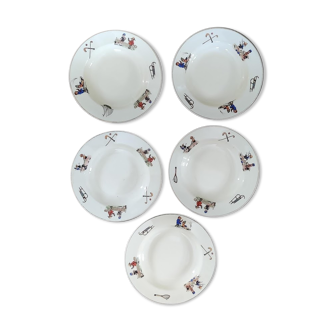 Set of five soup plates from Nimy