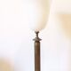 Neo-classical bronze lamp, opaline vasque, 1950