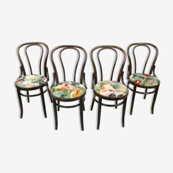 4 chaises de salle à manger en brun foncé