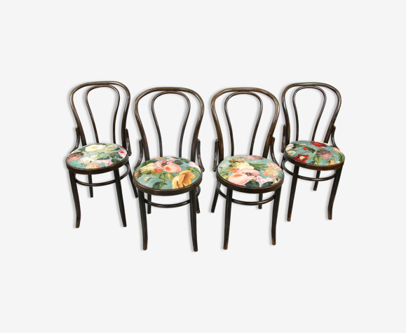 4 chaises de salle à manger en brun foncé