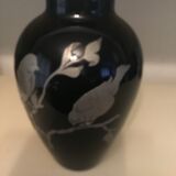Vase verre noir