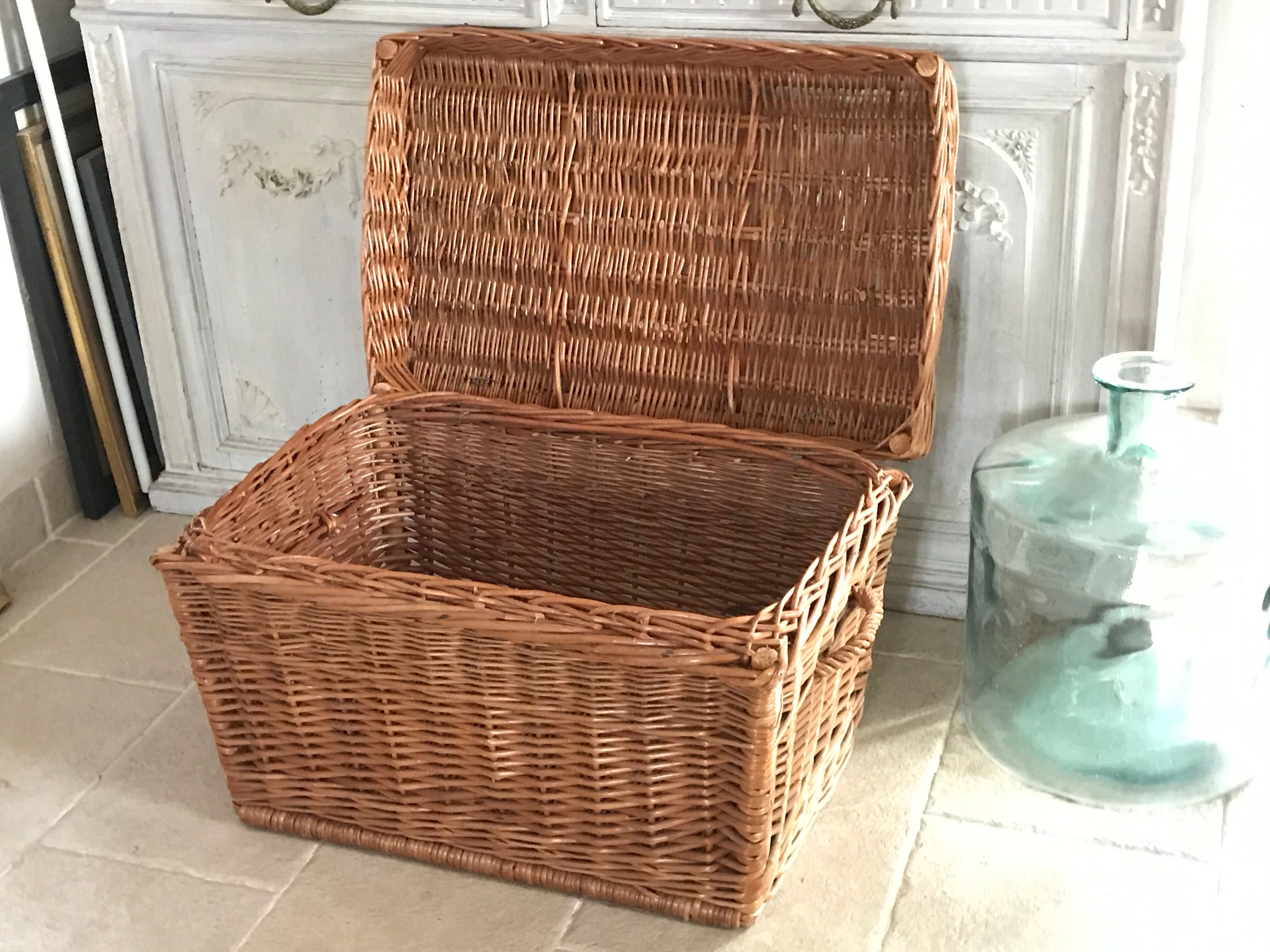 Vintage rattan trunk