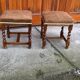2 tabourets en bois tourné, 1950