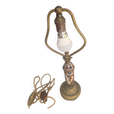 Antique lamp in enamelled porcelain and bronze