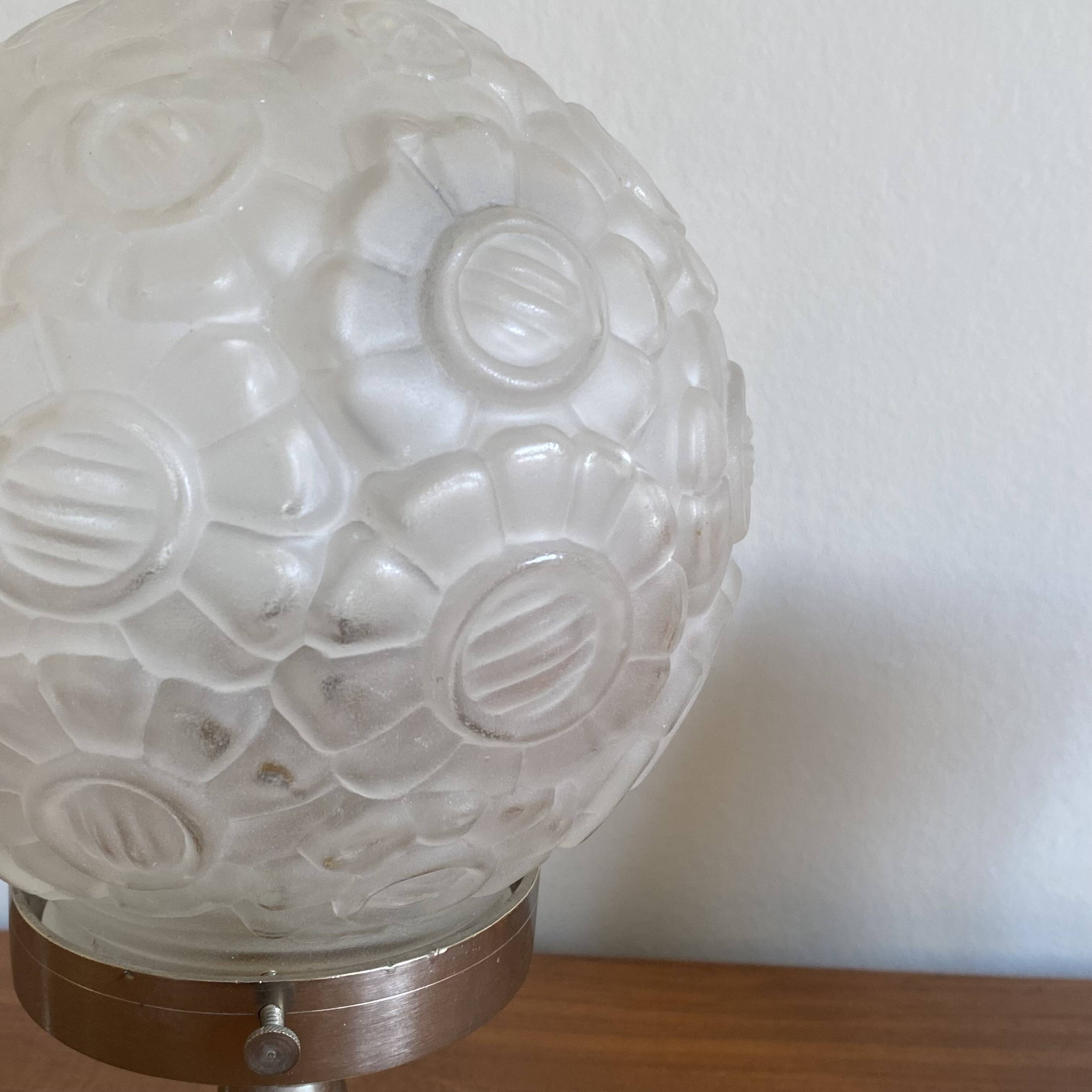 Art deco table lamp, desk lamp, antique glass globe