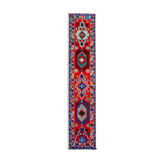 Tapis oriental red runner ancien fait à la main 80 cm x 402 cm