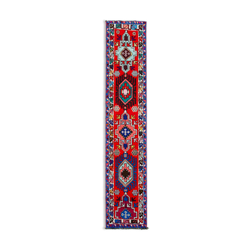 Tapis oriental red runner ancien fait à la main 80 cm x 402 cm