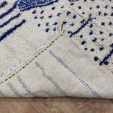 Vintage Azilal rug 290x196 cm - Blue geometric patterns