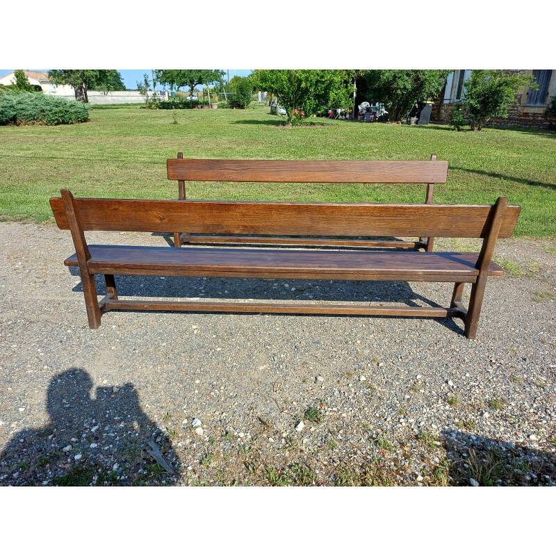 Pair of solid oak benches