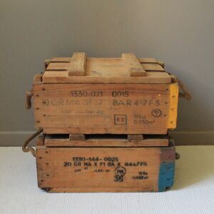 Paire de malles en bois des années 1950