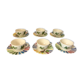 Set de 6 tasses à café Gien "couleurs du temps"