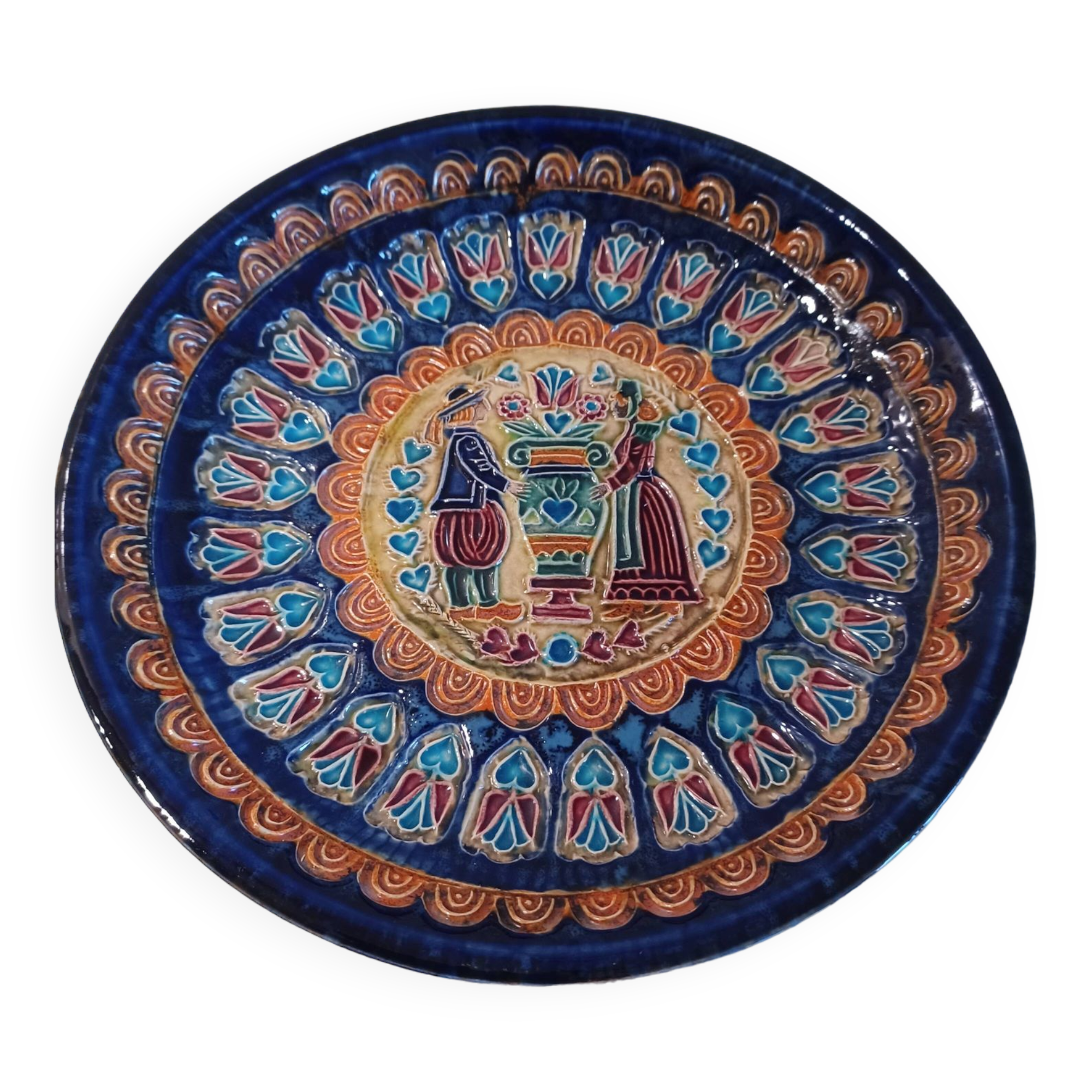 Earthenware plate jean-claude taburet quimper