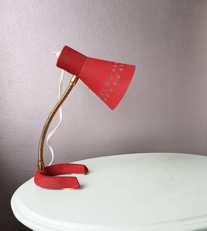 Metal desk lamp Raak Amsterdam 1960 Gooseneck