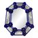 Elegant Italian Octagonal Murano Glass Mirror with Blue Floral Carved Detal