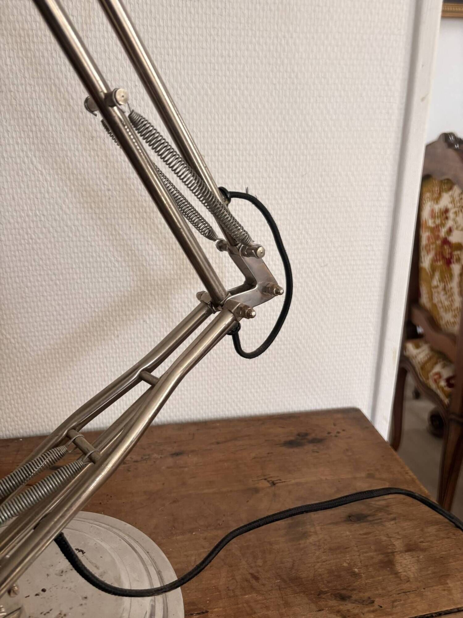 Lampe Architecte Bureau Double Bras Articulée Métal Chromé Bauhauss