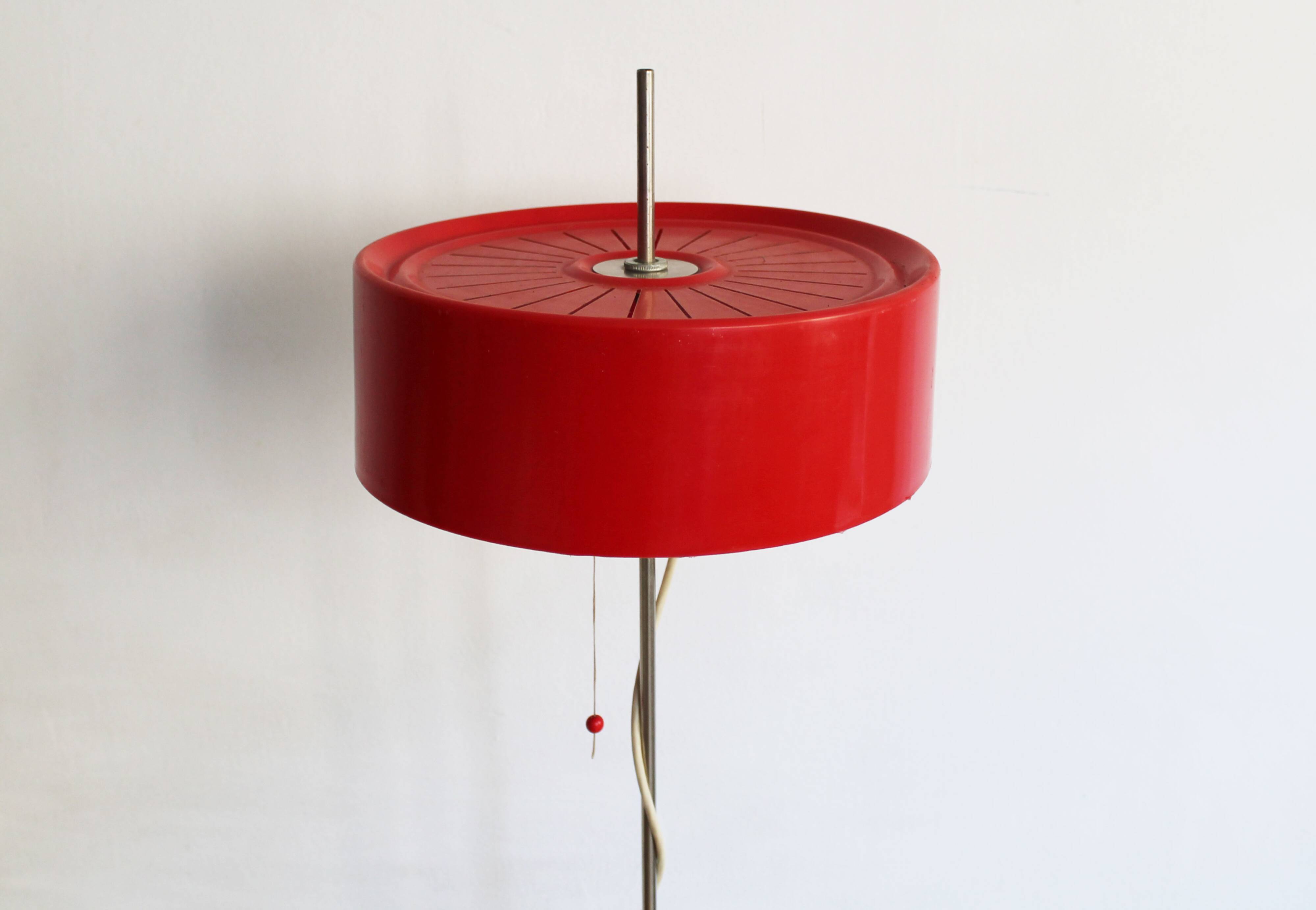 1970's Vintage Red Floor Lamp
