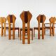 Chaises de salle à manger vintage en bois de pin - années 1970