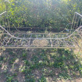 Foldable wrought iron bed from the late 19th century.