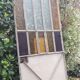 Workshop door 258.4x98.5cm in iron and colored cathedral glass