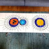 Vintage coffee table 70s ceramic and chrome metal