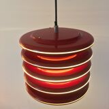 Scandinavian-style space age metal hanging lamp, red
