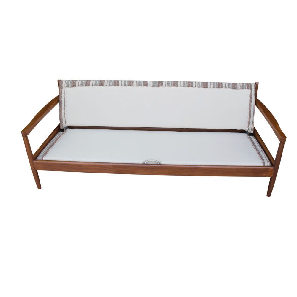 Elegant Danish extendable 3 seats sofa in teak, 1970s