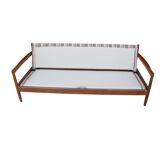 Elegant Danish extendable 3 seats sofa in teak, 1970s