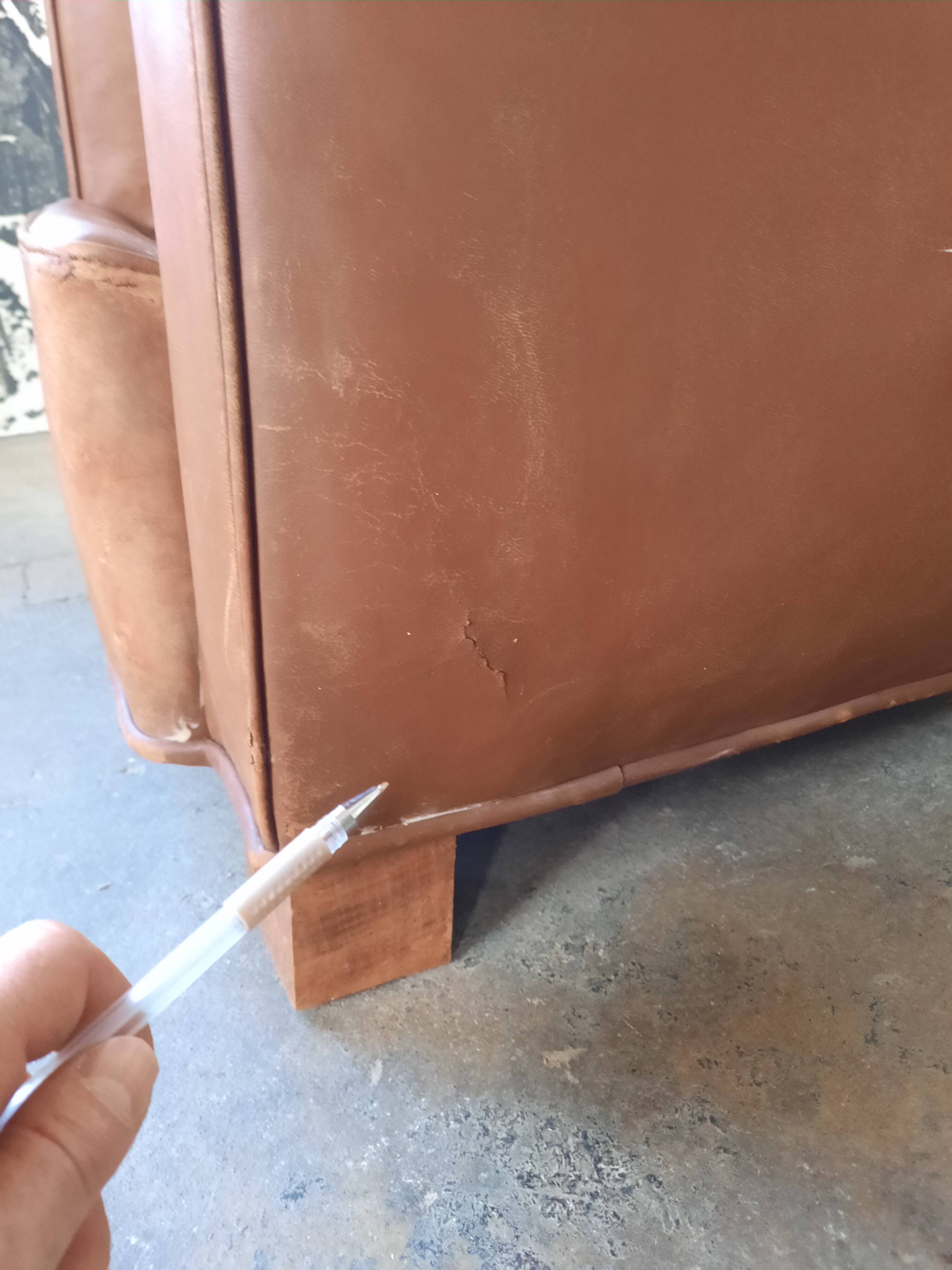 Leather club armchair, art deco