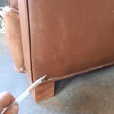 Leather club armchair, art deco