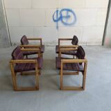 4 chaises et table X-leg Ate van Apeldoorn, années 1970