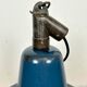 Industrial blue enamel factory lamp with cast iron top, 1960s