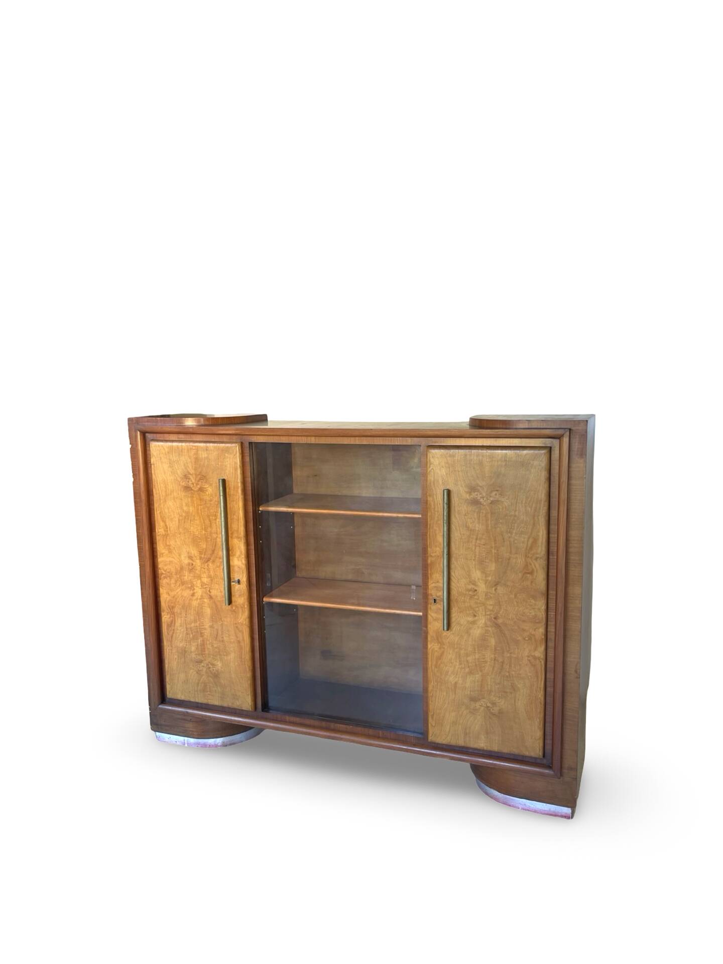 Striking Art Deco birch wood sideboard