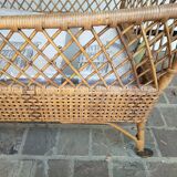 Vintage rattan cradle