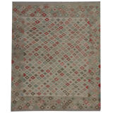 Geometric Handwoven Oriental Wool Kilim Traditional New Flatwoven Wool Area Rug 168x193cm