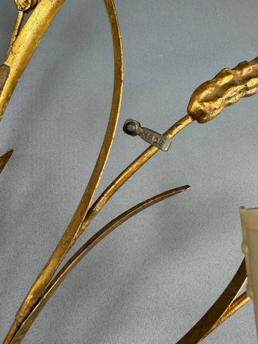 Paire d’appliques en métal doré, XXe Siècle