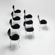 Arne Jacobsen set of eight 3107 Butterfly dining chairs Fritz Hansen Denmark 1967
