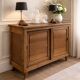 Vintage wooden buffet with a waxed finish, 2 sliding doors.