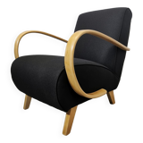 Fauteuil noir par Jindrich Halabala, années 1940