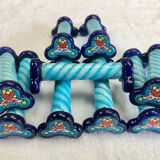 9 knife holders Enamels of Longwy