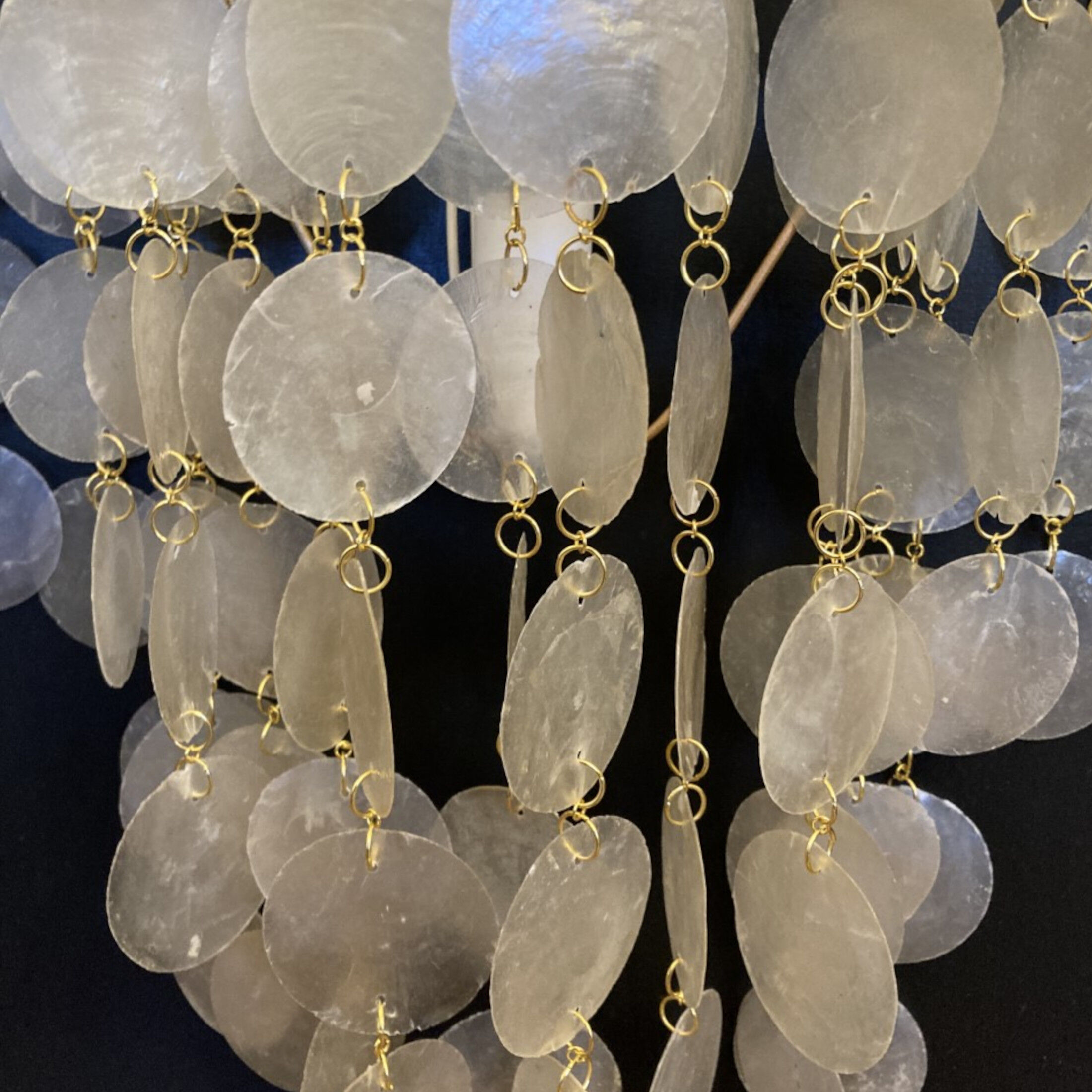 Beautiful pair of mother-of-pearl appliques, 1950, 1960, vintage 25x35cm
