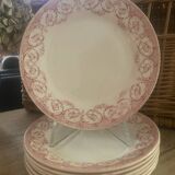 9 assiettes plates anciennes "Dubarry" Creil-Montereau, en terre de fer