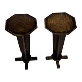 Art Deco side table plant table set of two design oak