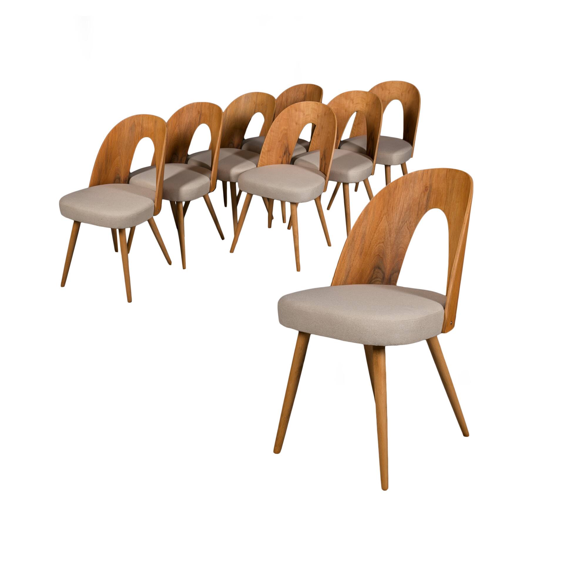 Set of 8 dining chairs by A. Šuman, 1960s