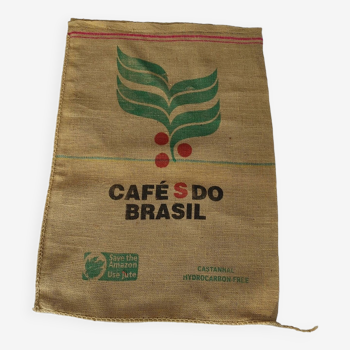 Cafe s do brasil burlap bag - double-sided inscription - decoration....