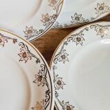 Huit assiettes à dessert Villeroy & Boch décor or