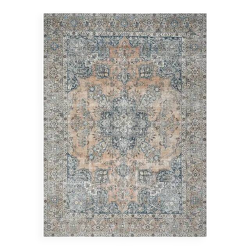 Tapis d'aire vintage persan fait main en laine et coton orange 256x356 des années 1970