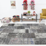 Tapis patchwork oushak vintage turc 304x204